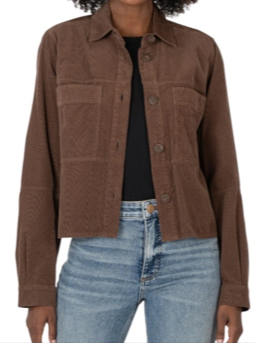 Kut From The Kloth Zinnia Corduroy Brown Button-Front Jacket